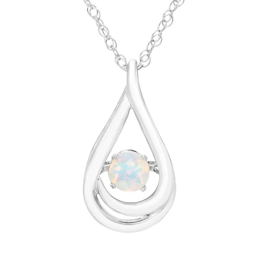 Boston Bay Diamonds Brilliance in Motion Sterling Silver White Opal Teardrop Pendant Necklace, Womens Product Image