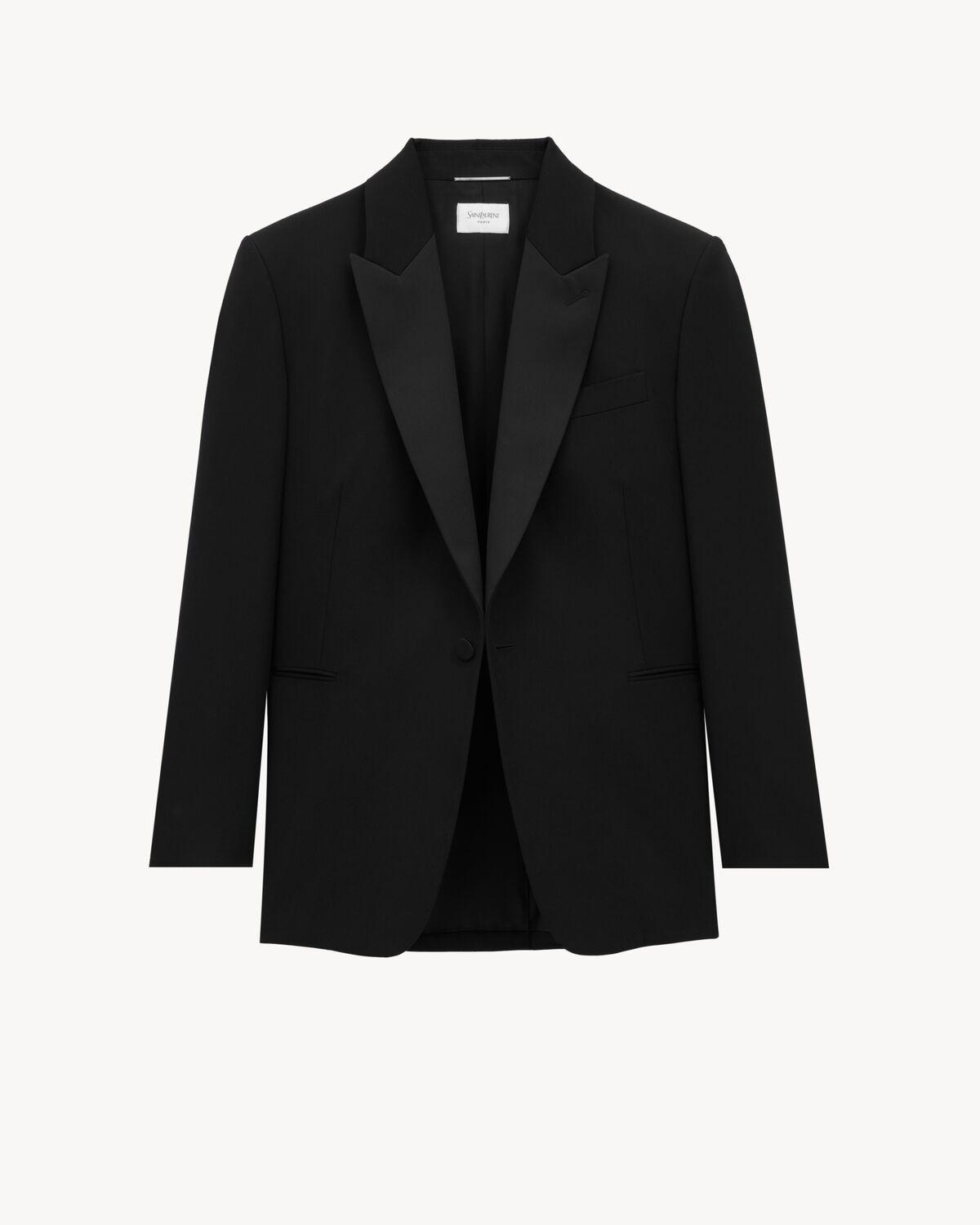 tuxedo jacket in grain de poudre Product Image