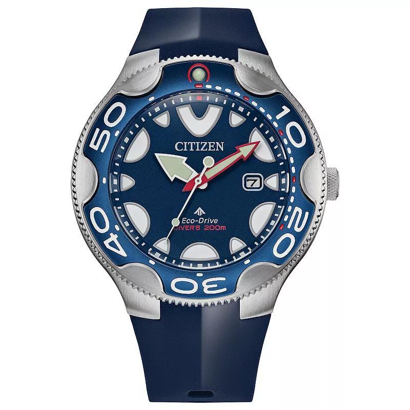 Citizen Mens Eco-Drive Promaster Dive Orca Stainless Steel Blue Rubber Strap Dive Watch Product Image