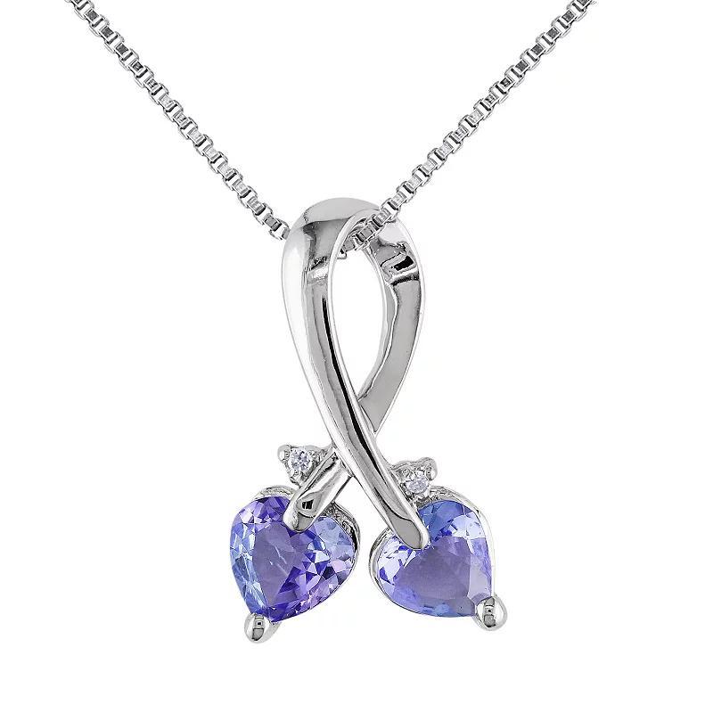 Stella Grace Tanzanite & Diamond Accent Sterling Silver Pendant Necklace, Womens Purple Product Image