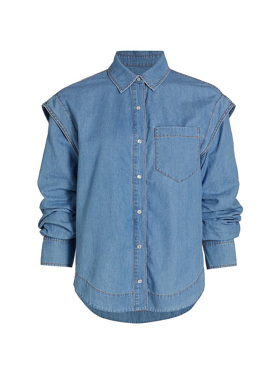 Derek Lam 10 Crosby Marley Ruched Sleeve Shirt Product Image