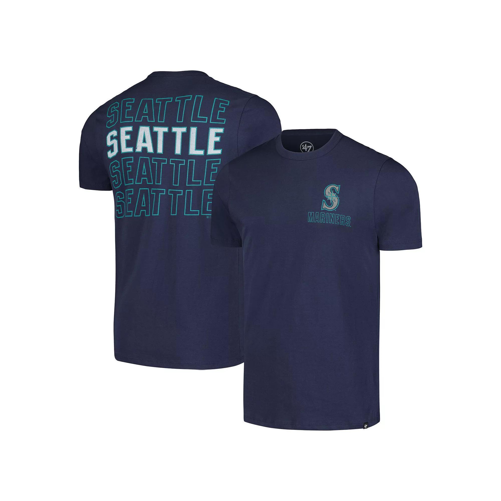 Men's '47 Navy Seattle Mariners Hang Back Franklin T-Shirt, Size: 2XL, Blue Product Image