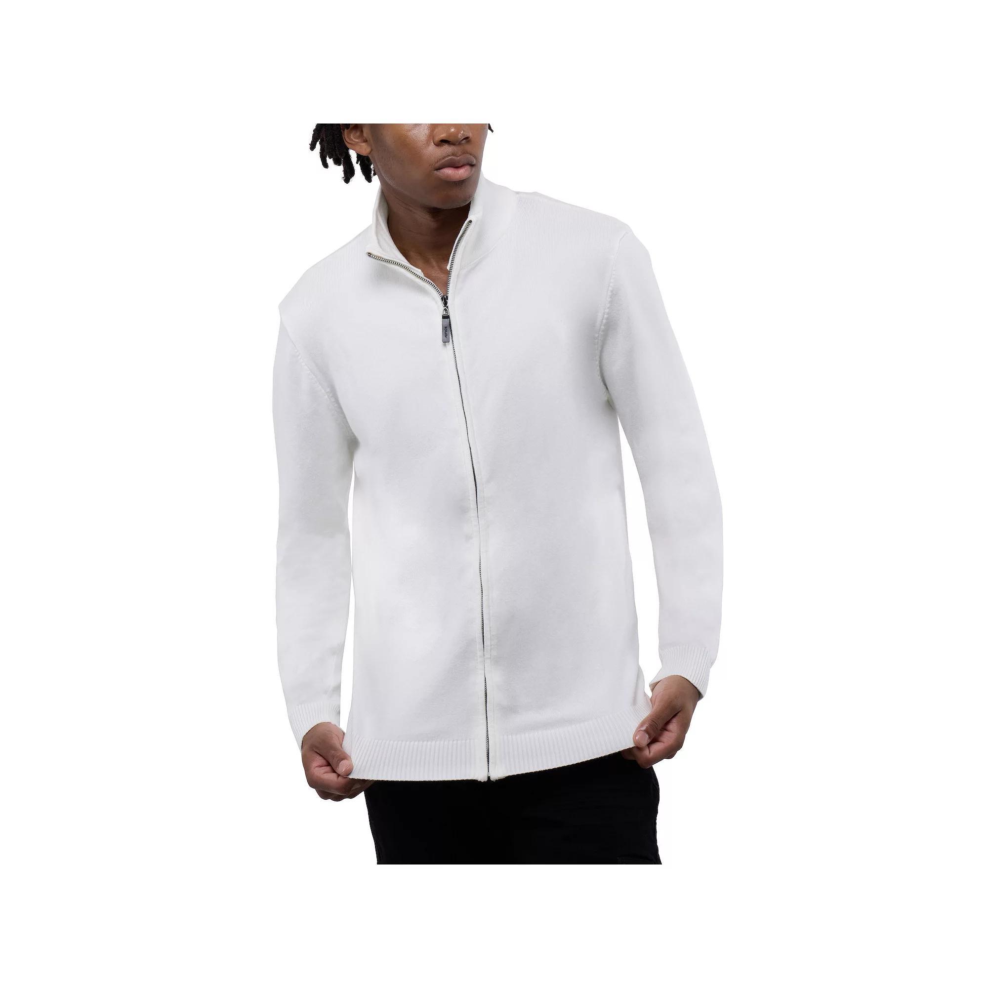 Men's Xray Full Zip Mockneck Sweater, Size: XL, Off White Product Image