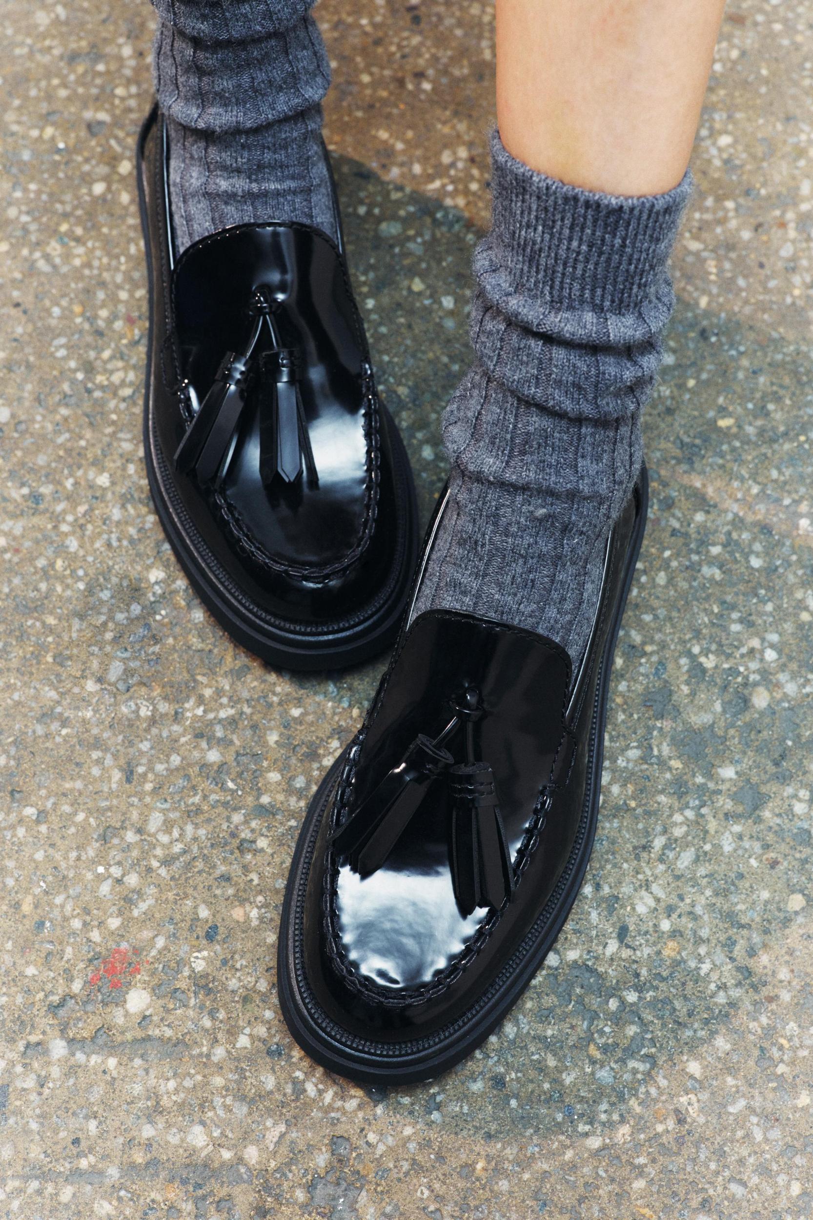 PATENT FINISH TASSELED LOAFERS Product Image