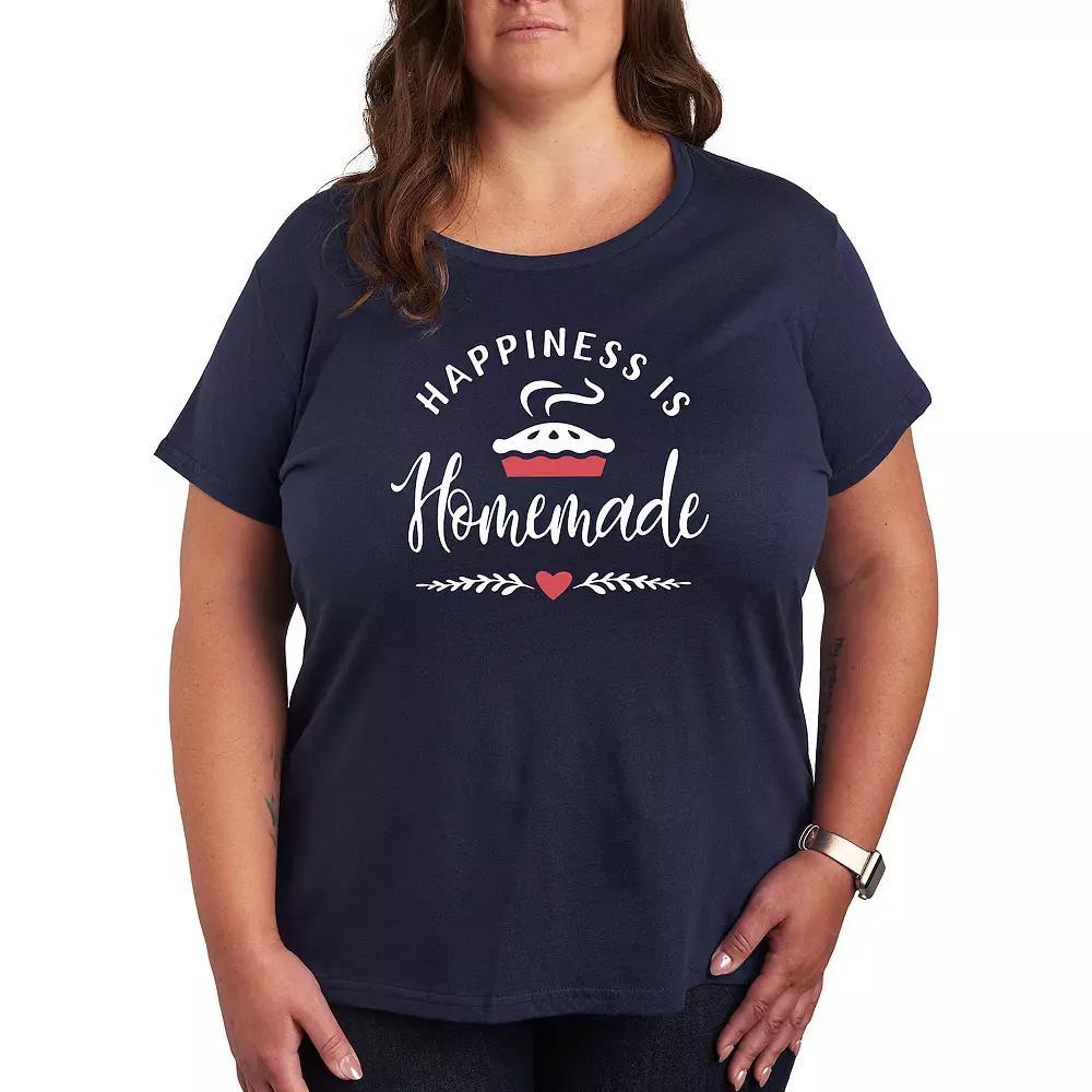 Plus Happiness Is Homemade Graphic Tee, Womens Blue Product Image