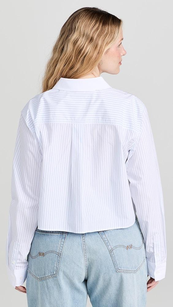 Good American Stripe Crop Uniform Shirt | Shopbop Product Image