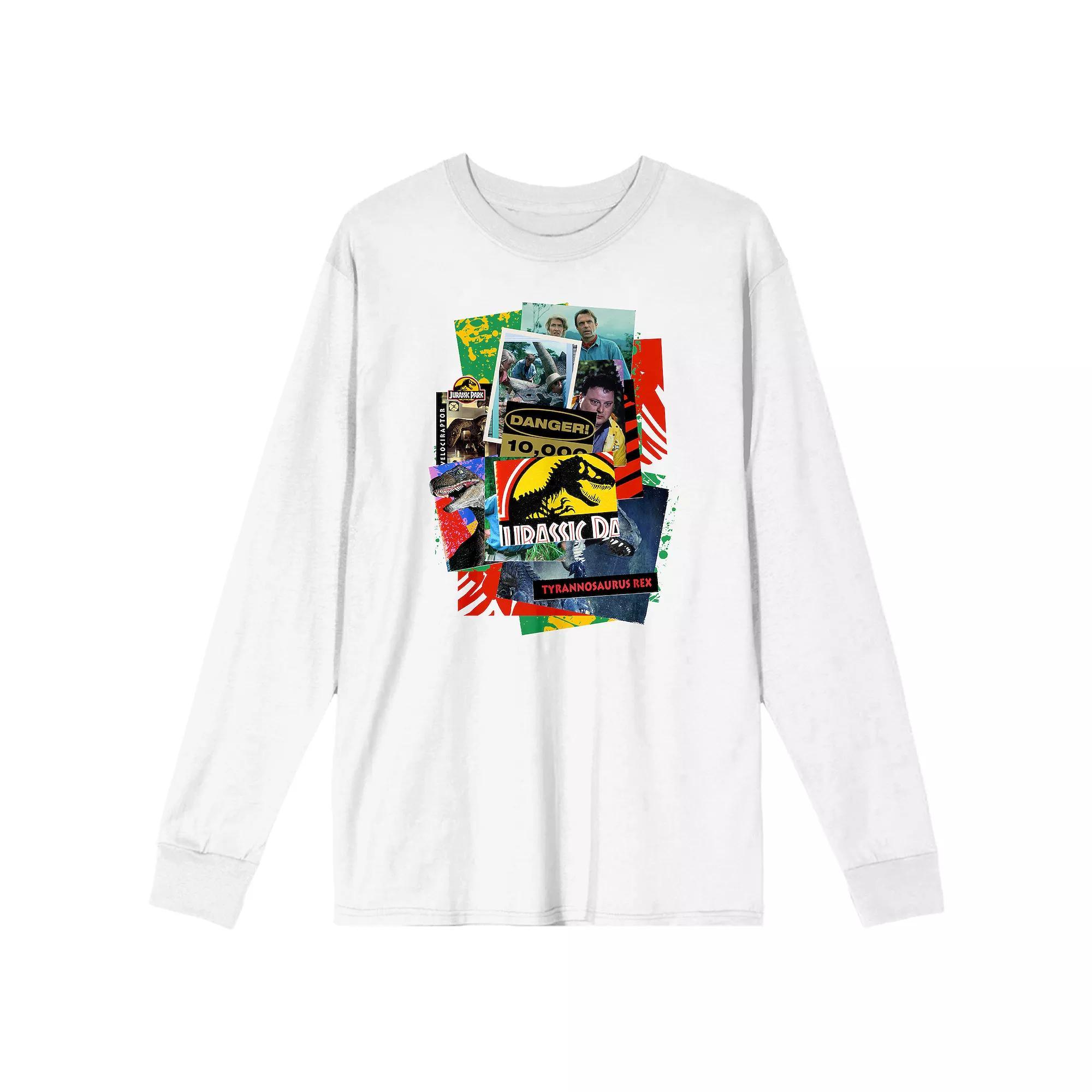 Men's Jurassic Park Movie Collage Graphic Tee, Size: XL, White Product Image