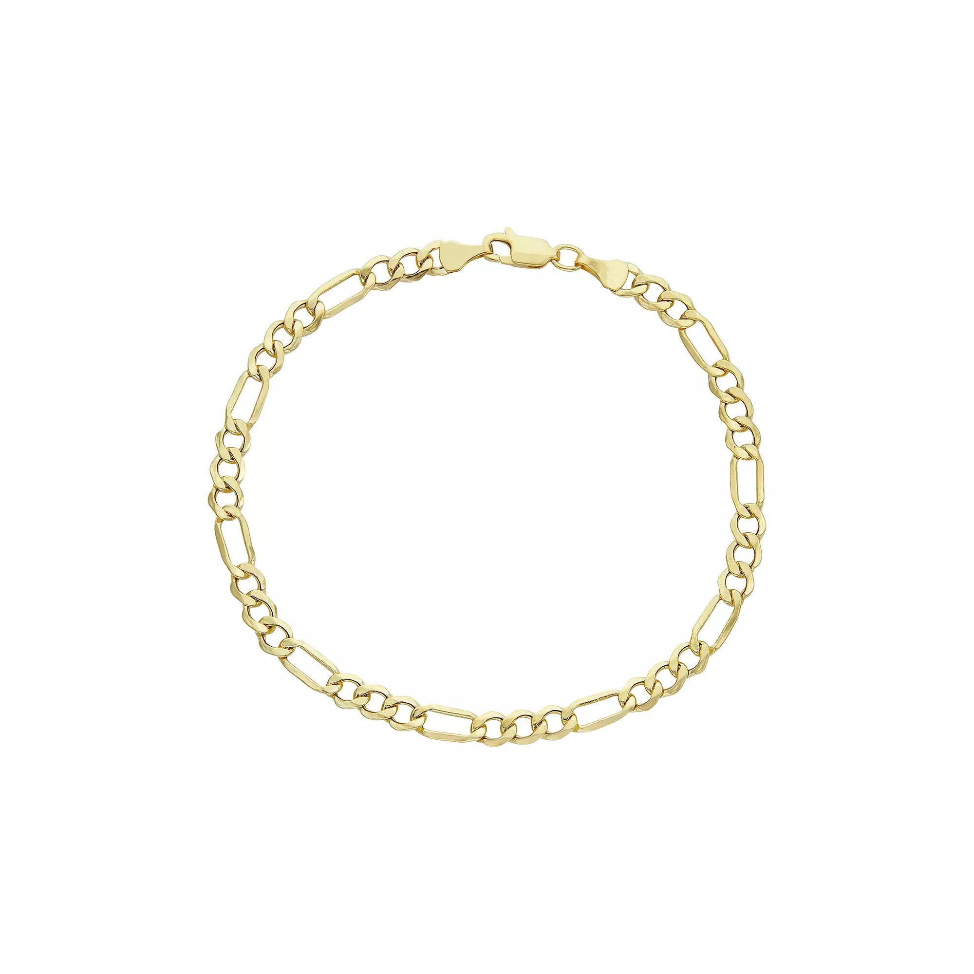 Mens 10k Gold 4.65 mm Figaro Chain Bracelet Product Image