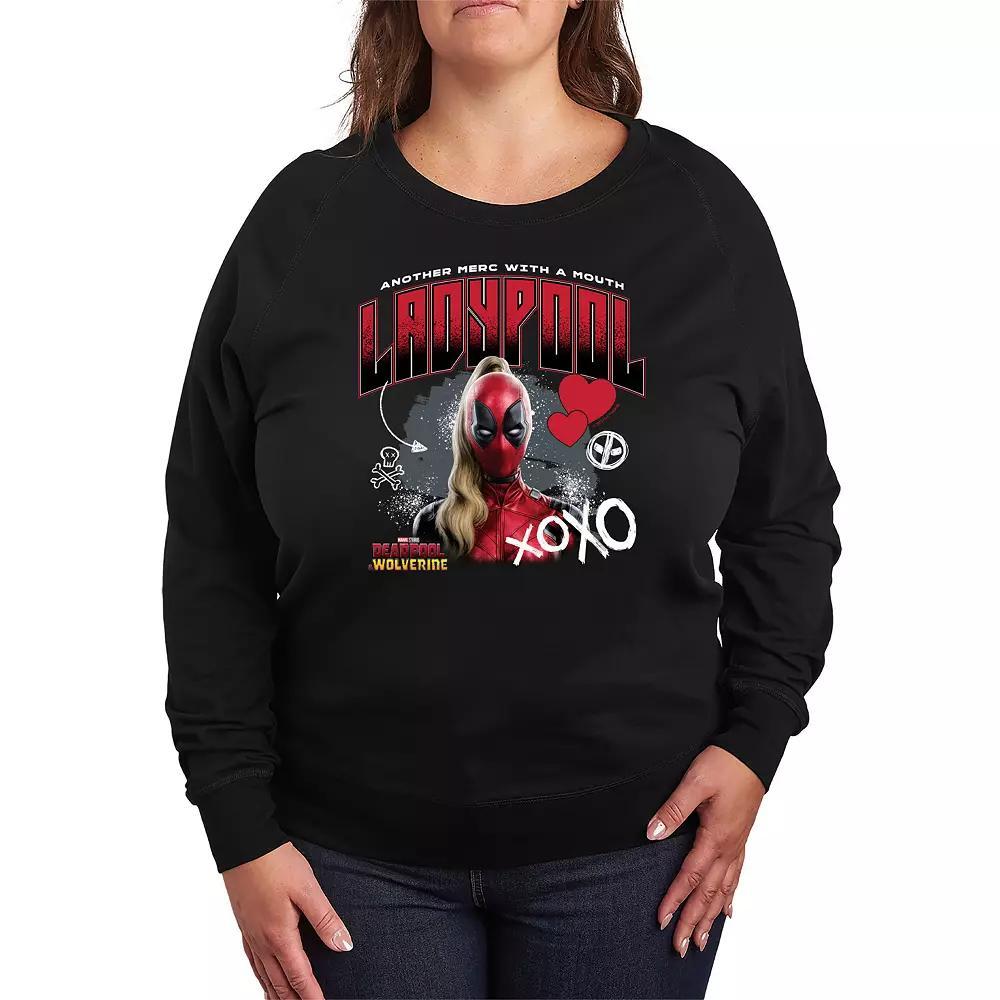 Plus Size Deadpool & Wolverine Ladypool French Terry Long Sleeve Tee, Womens Product Image