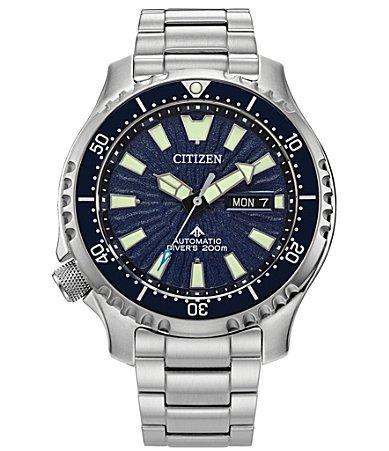 Citizen Men's Promaster Dive Automatic Stainless Steel Black Dial Bracelet Dive Watch, Size: Large, Silver Product Image