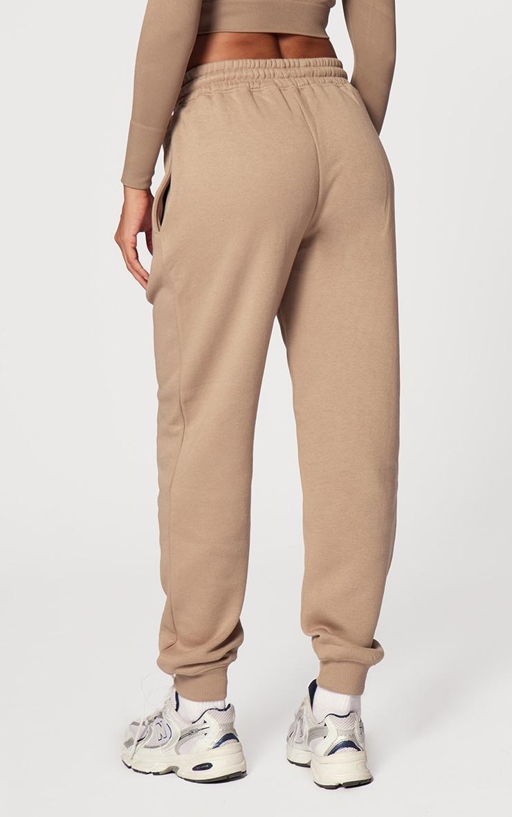 PRETTYLITTLETHING Mocha Cuffed High Waisted Sweatpants Product Image