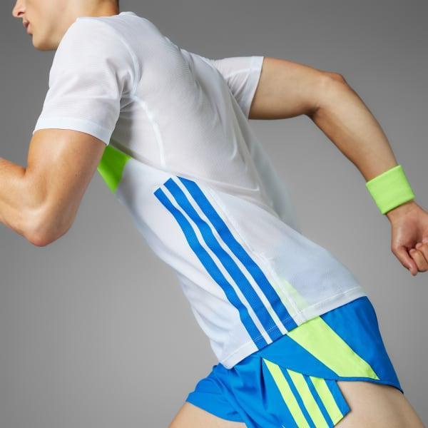adidas Adizero Retro Running Tee White 2XL Mens Product Image