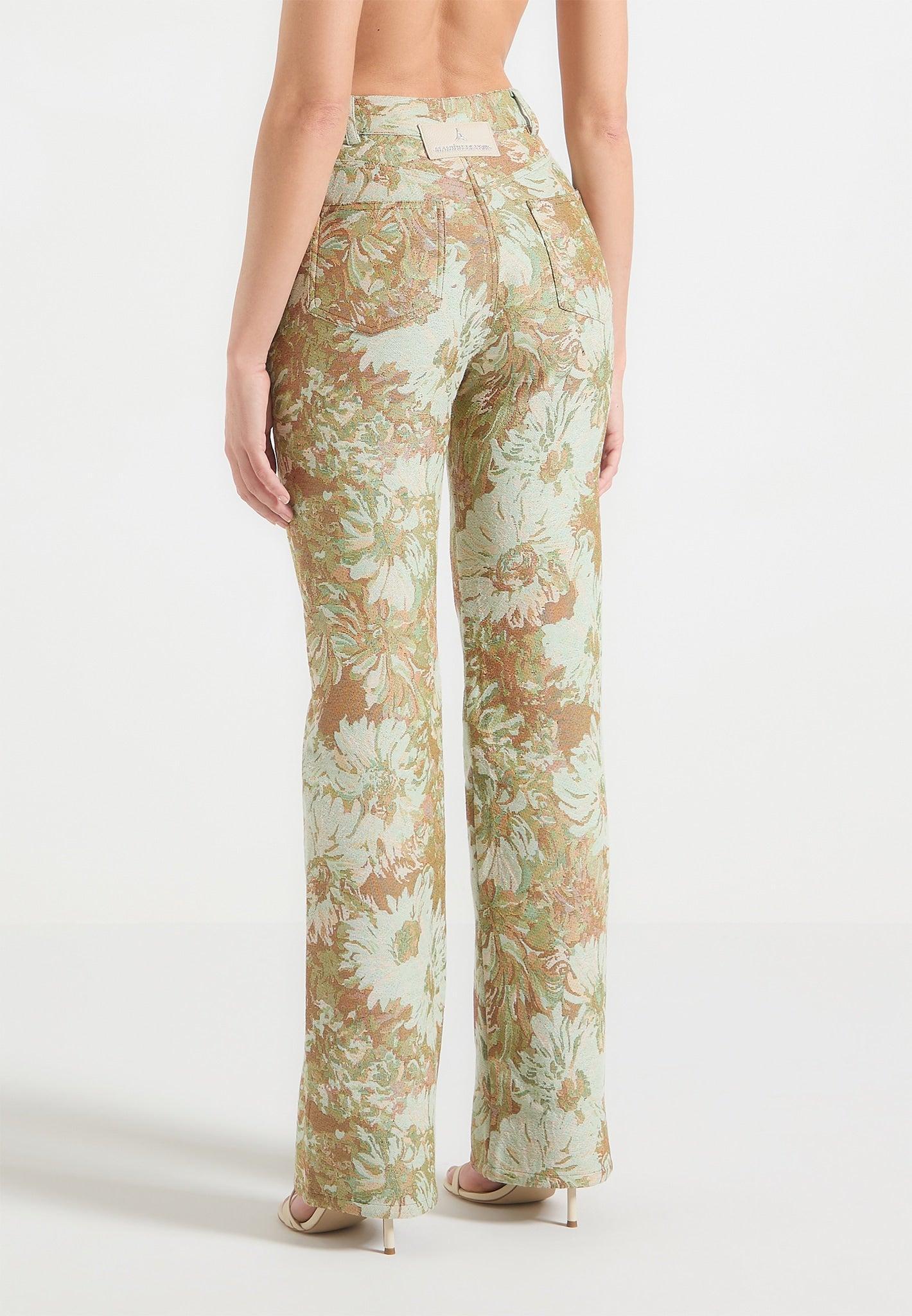 Jacquard Boyfriend Jeans - Sage Female Product Image