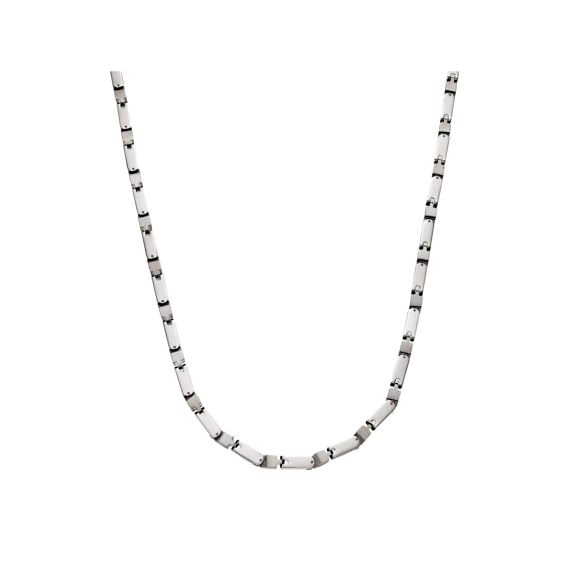 Stainless Steel Box Chain Necklace - Men, Men's, Size: 24", Grey Product Image