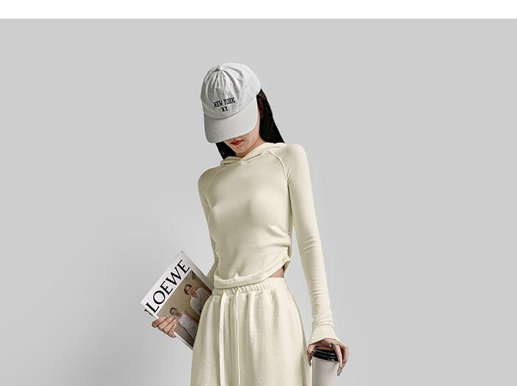 Drawstring Waist Wide Leg Pants Product Image