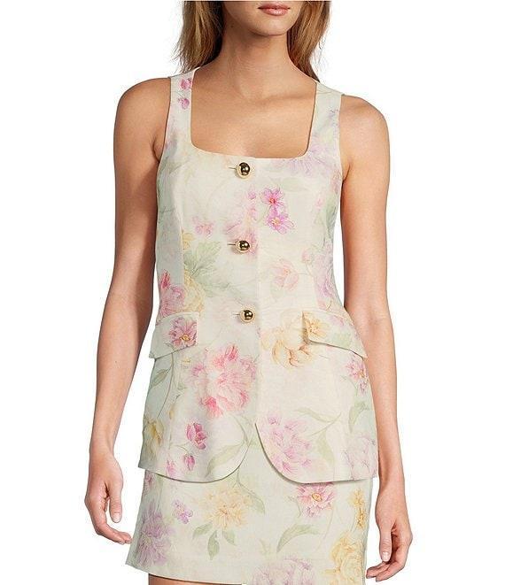 Antonio Melani Izzy Linen Blend Coordinating Floral Mini Skirt Product Image