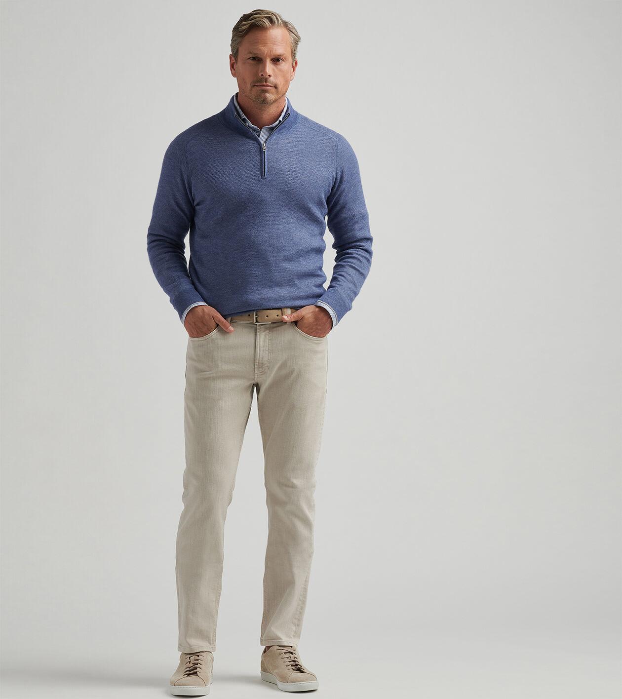 Voyager Cashmere-Silk Saddle Shoulder Quarter Zip Product Image