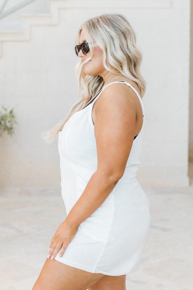 Seas The Day White Terry Cloth Romper Cover Up FINAL SALE Product Image