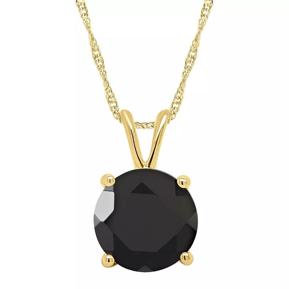 Alyson Layne Sterling Silver Round Onyx Pendant Necklace, Women's, Size: 18" Product Image