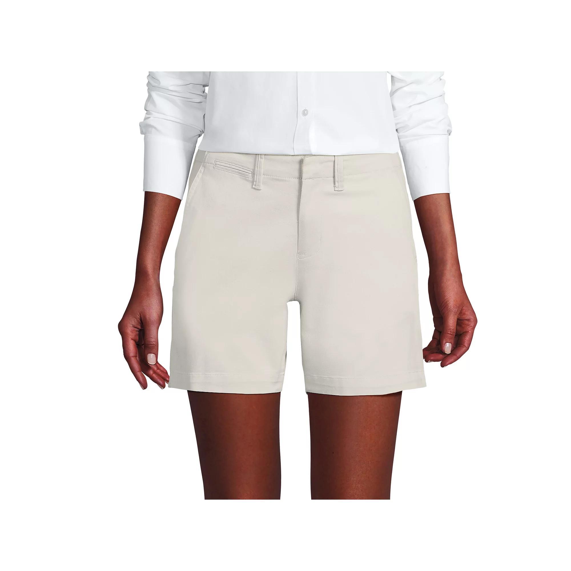 Women's Lands End Classic 7-in. Chino Shorts, Size: 6, Deep  Blue Product Image