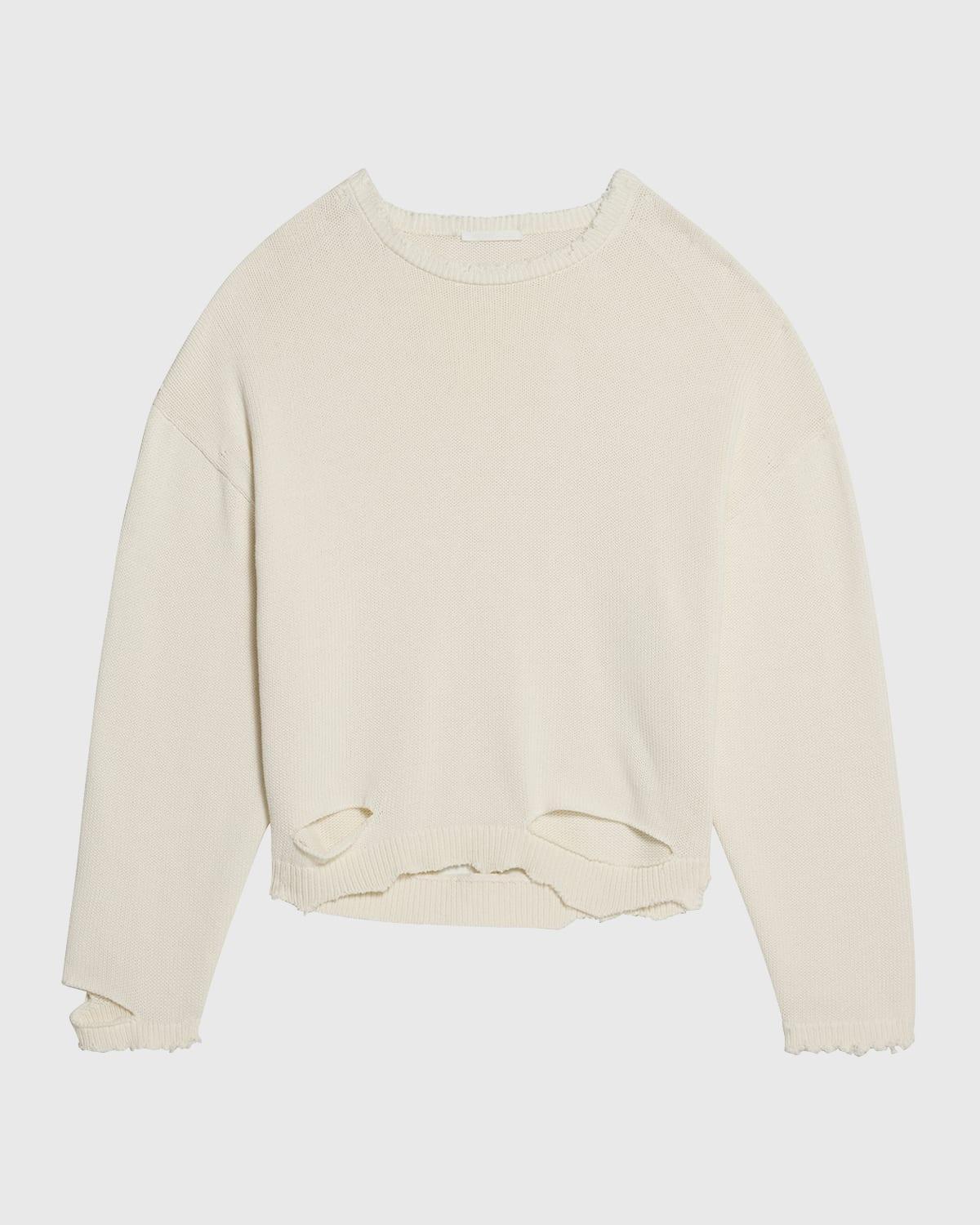 Men's Distressed Crew Sweater Product Image