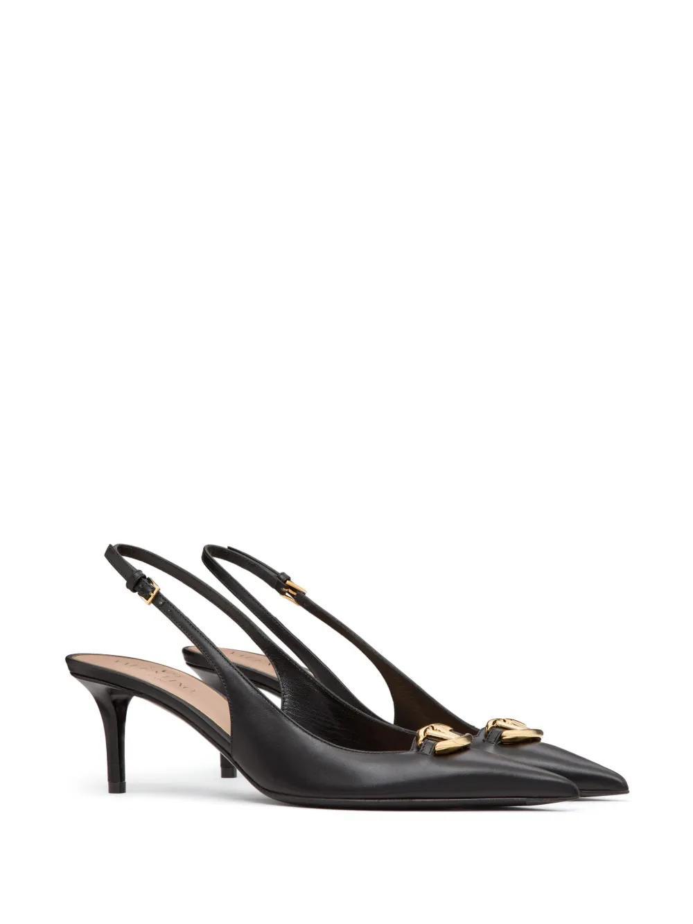 VLogo Signature leather slingback pumps Product Image