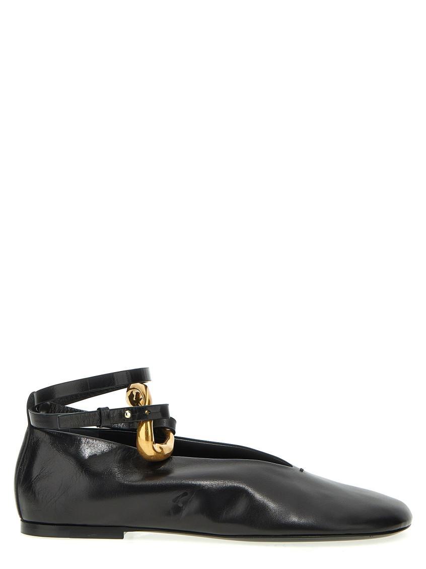 Leather Ballet Flats In Black Product Image
