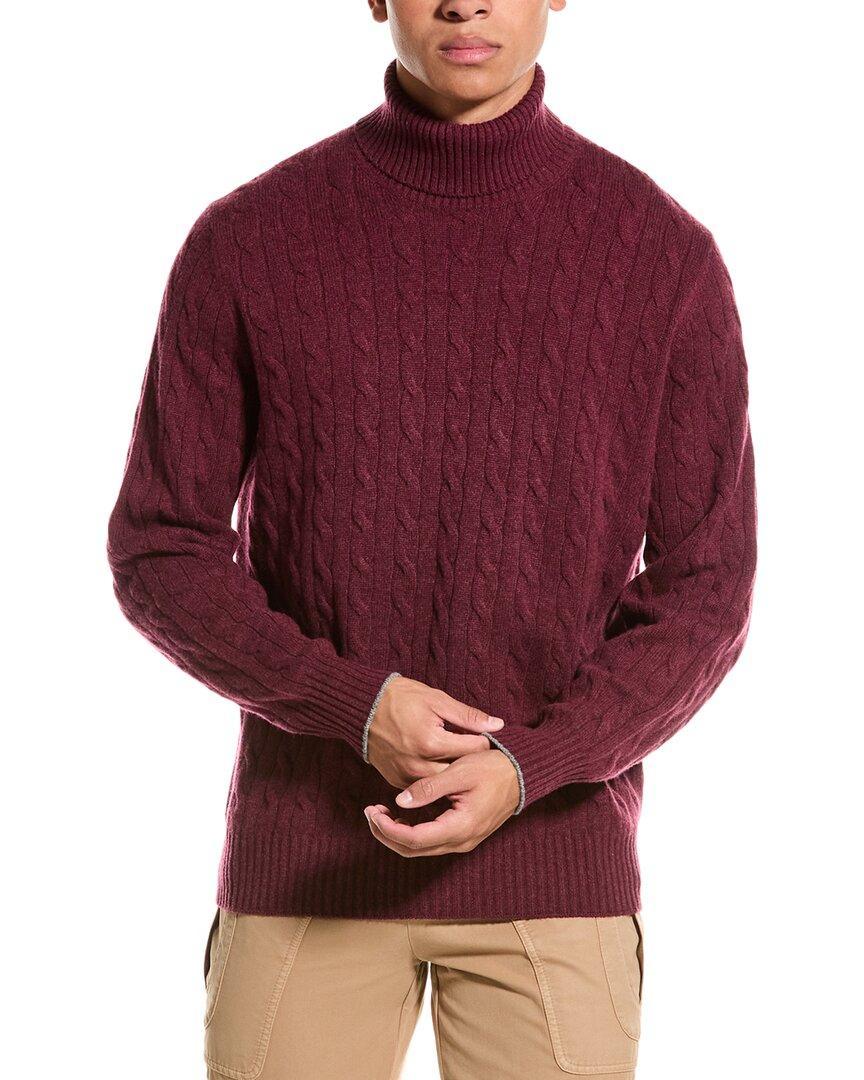 Cable Wool & Cashmere-blend Sweater In Burgundy Product Image