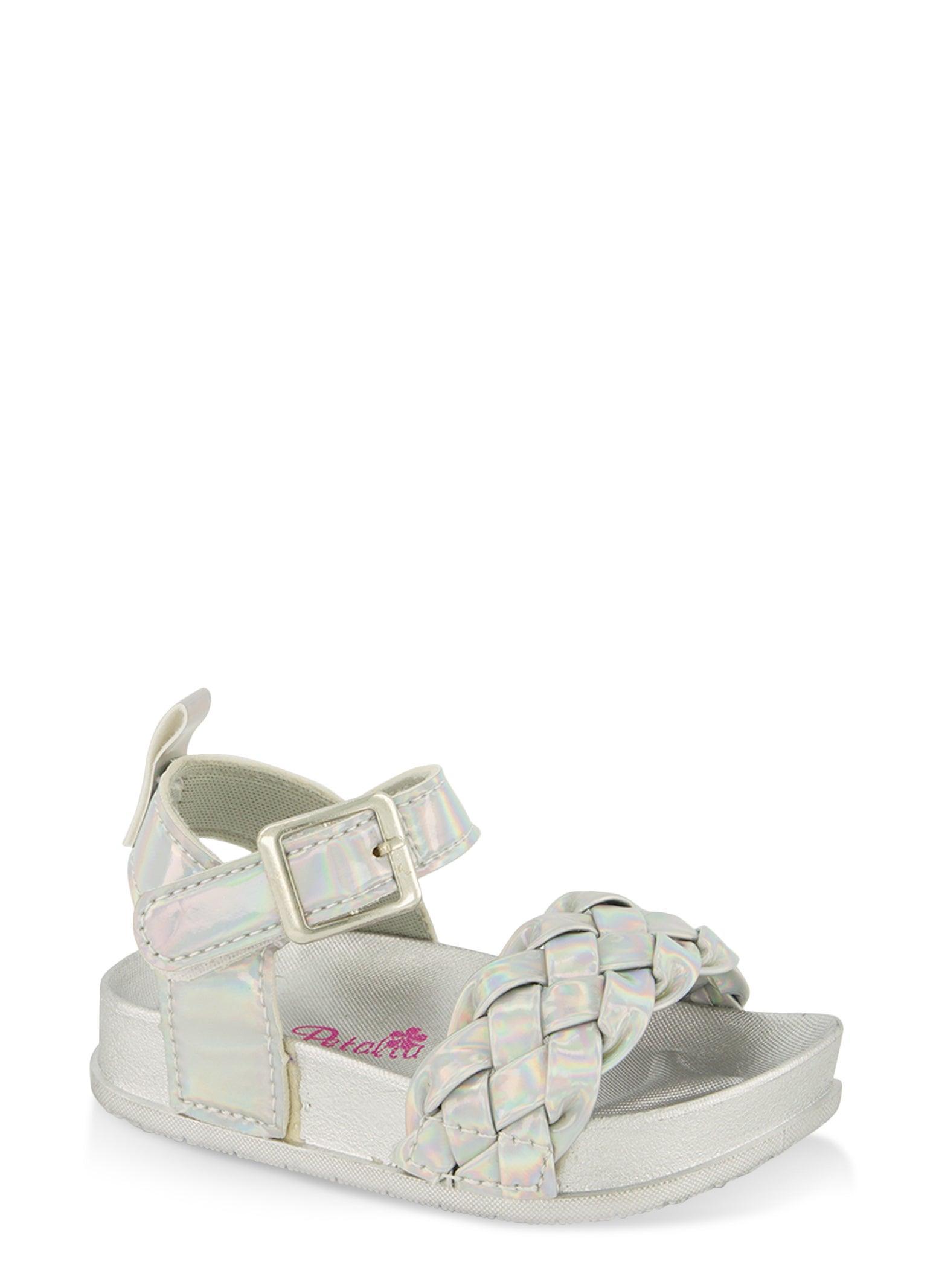 Womens Baby Girls Braided Band Velcro Buckle Strap Sandals Product Image