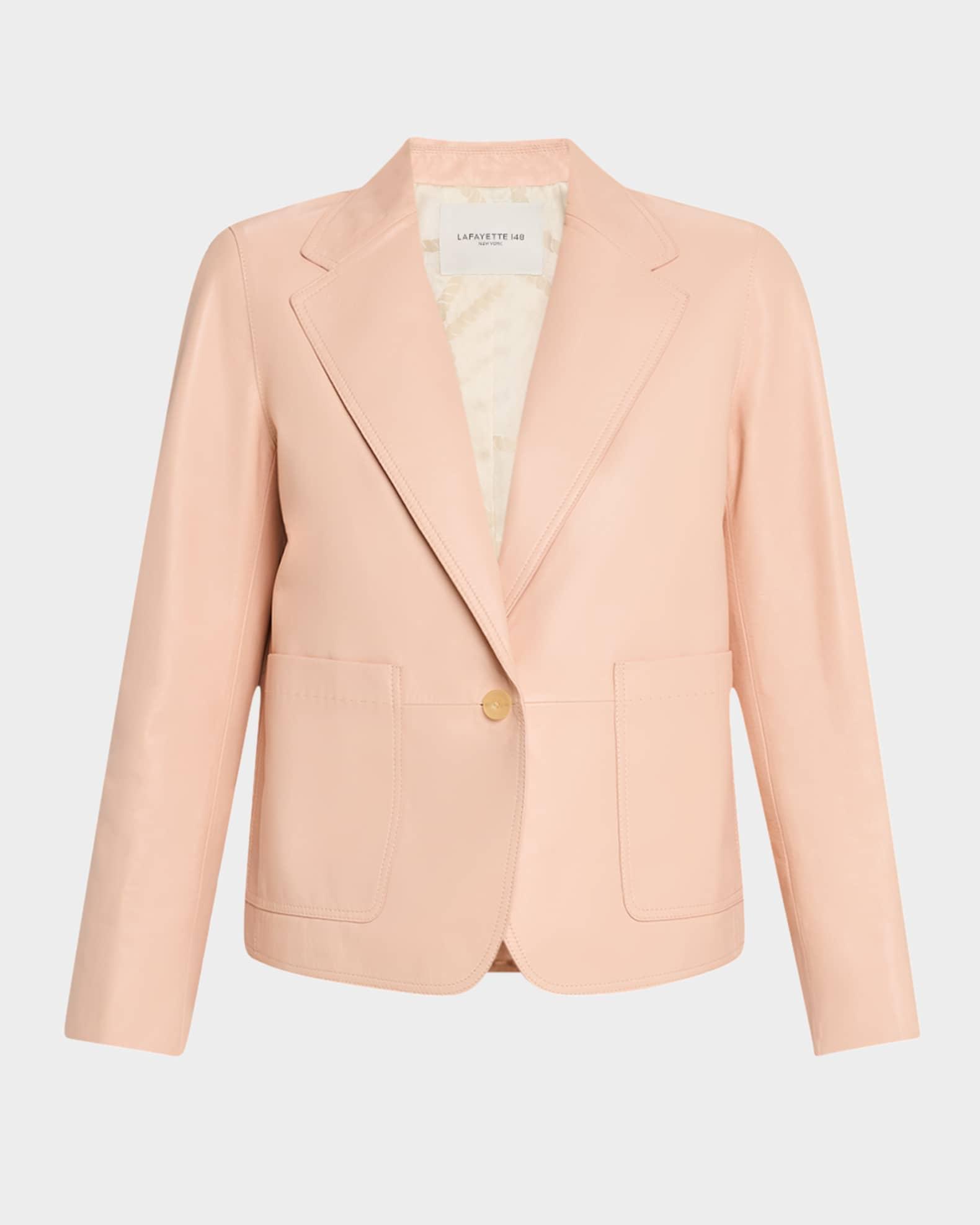 Single-Button Leather Boyfriend Blazer Product Image