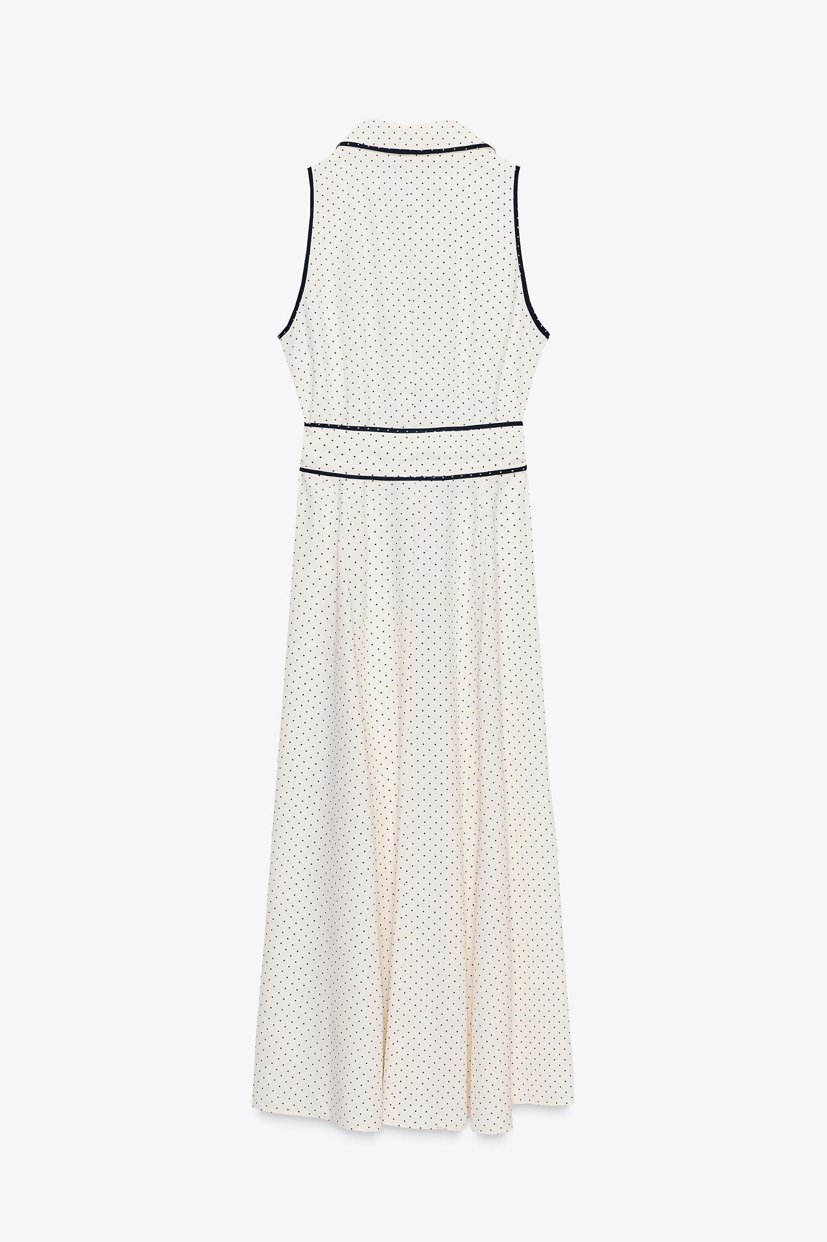 POLKA DOT MIDI SHIRTDRESS Product Image