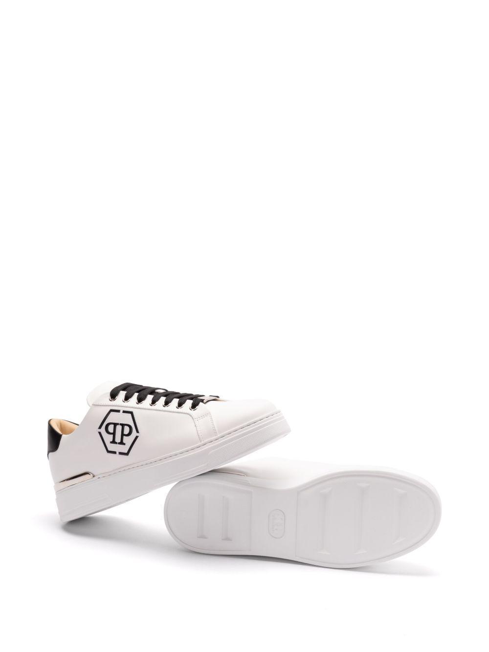 embossed leather trainers  Product Image