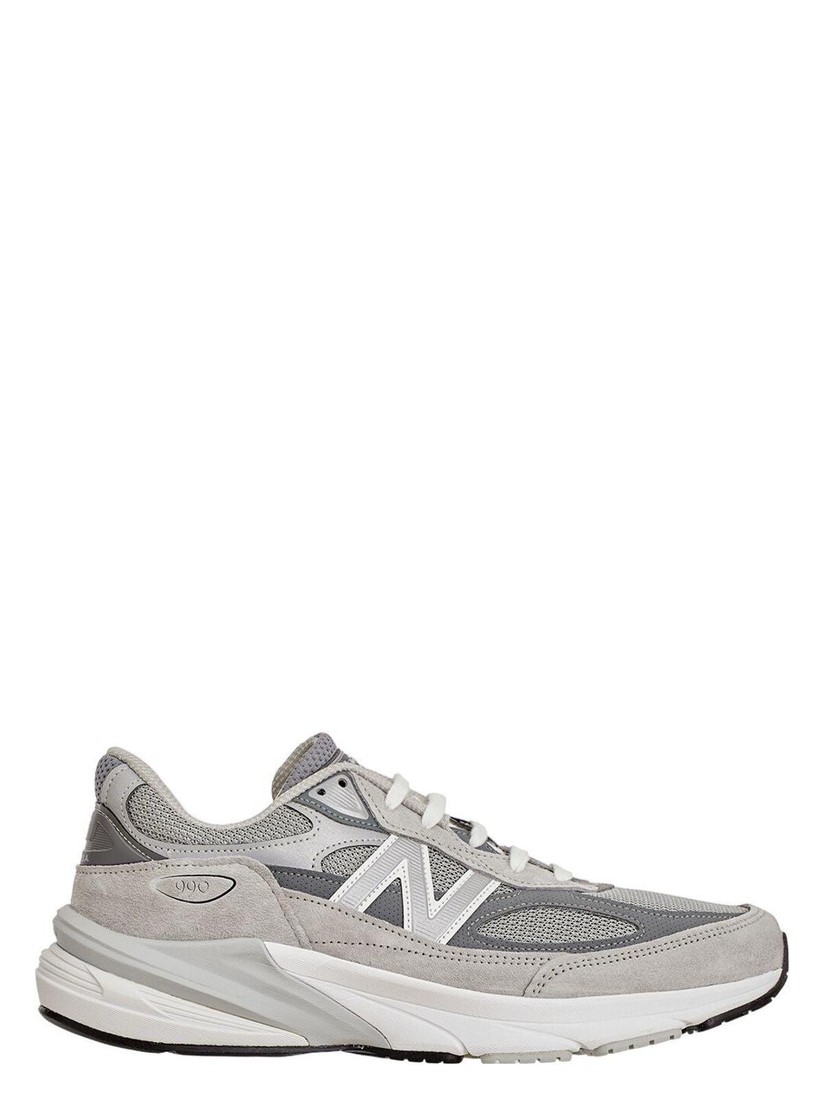 NEW BALANCE Grey Low Top Sneakers With Logo Detail In Suede And Tech Fabric Man Product Image