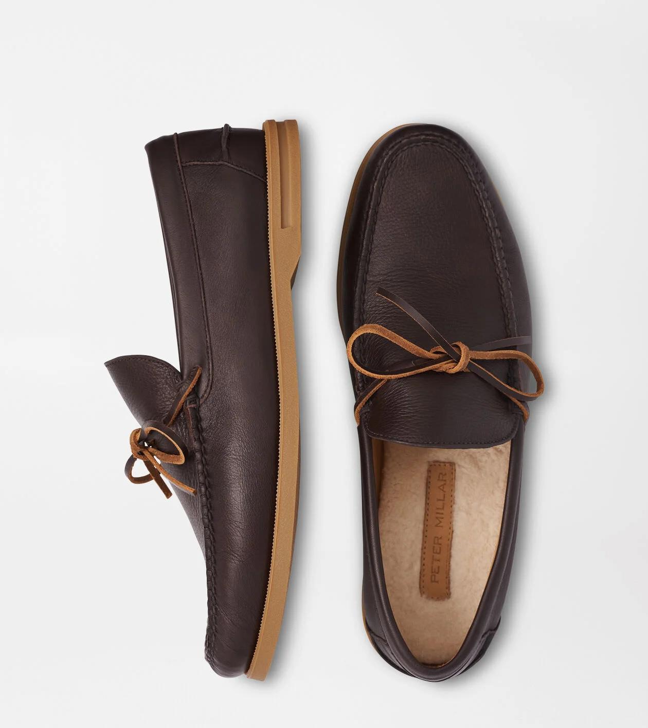 Peter Millar Excursionist Leather Boat Shoe (Chocolate) Men's Lace-up Boots Product Image
