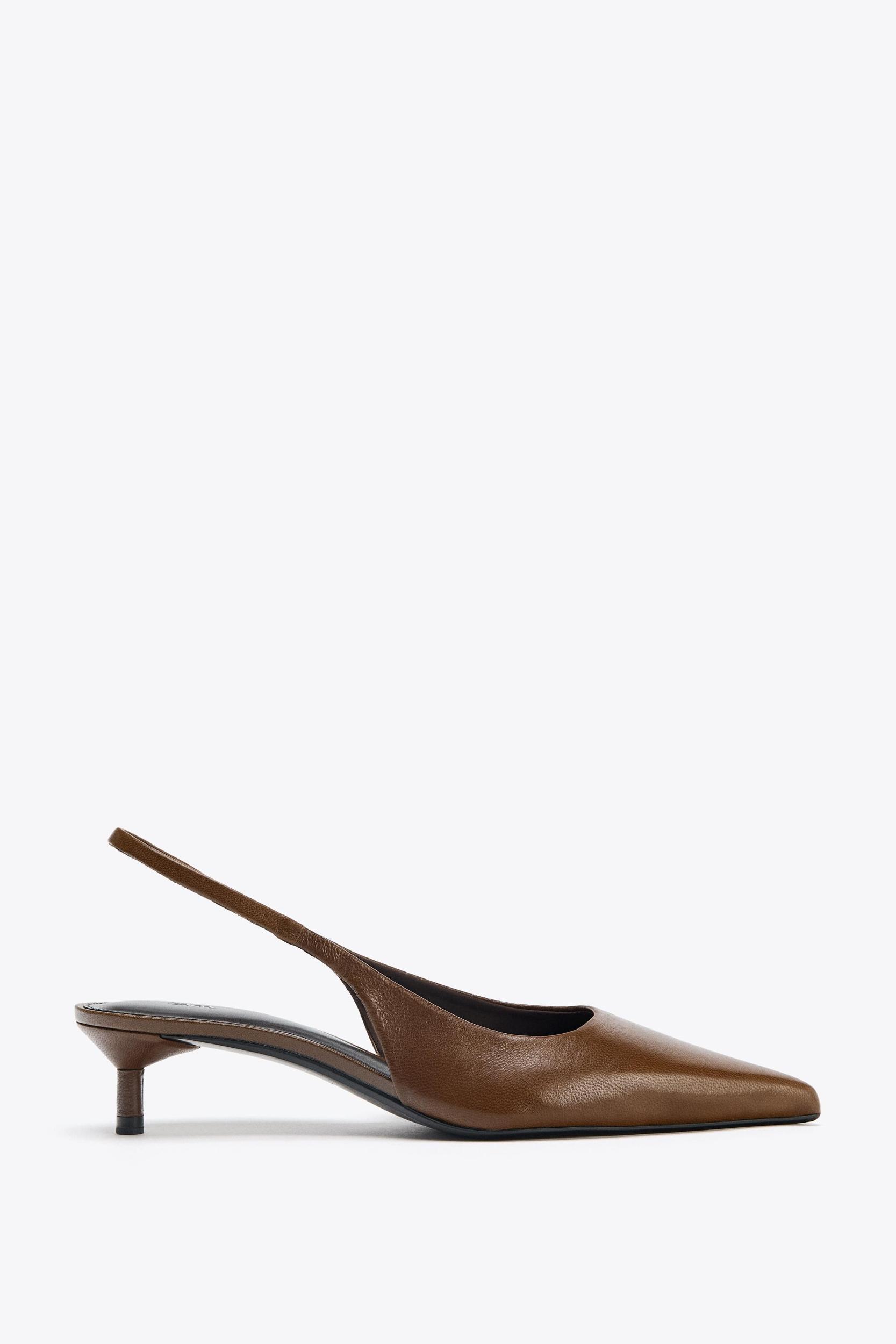 LEATHER KITTEN HEEL SHOES Product Image