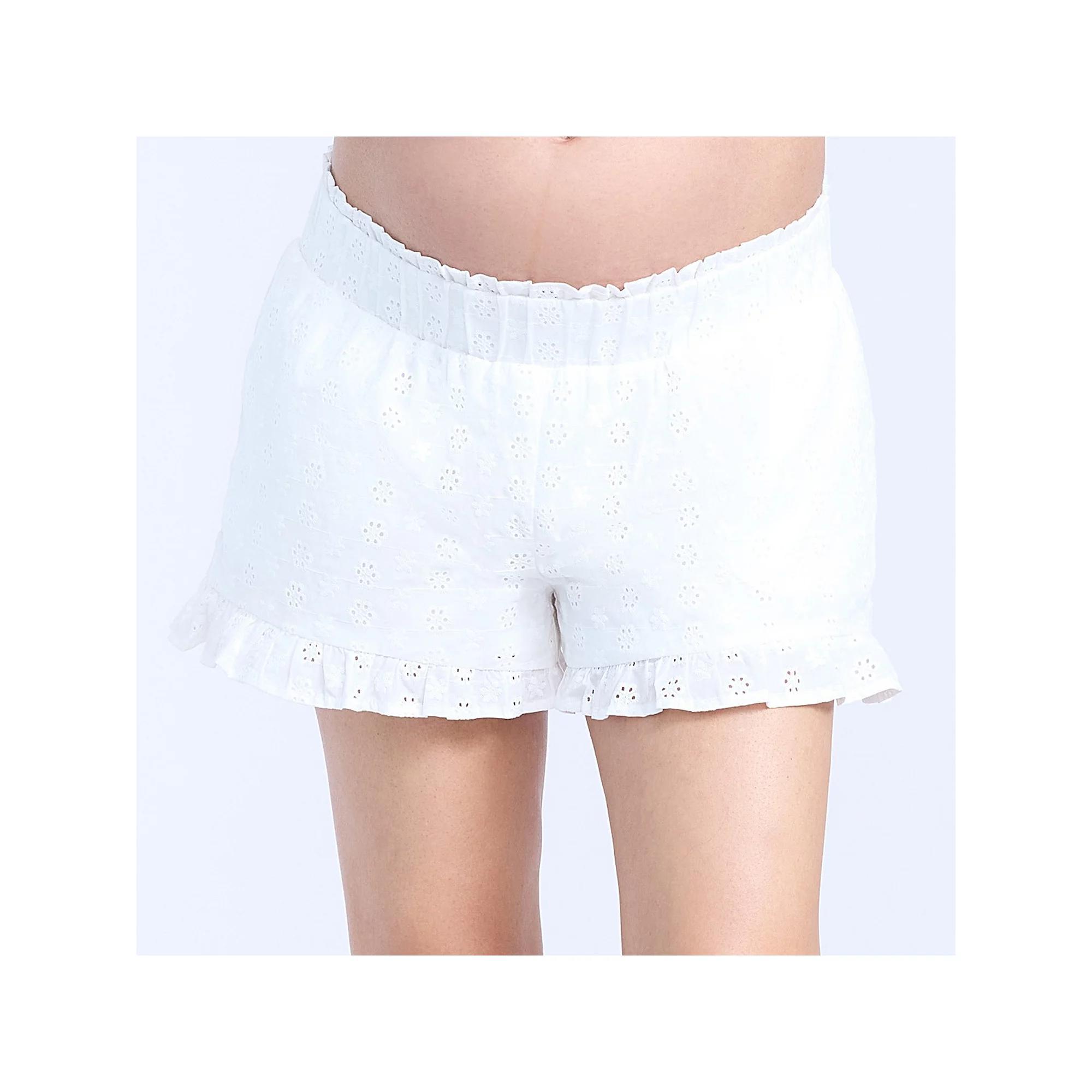 Maternity Motherhood® Ruffle Shorts, Women's, Size: XL-Mat, White Product Image