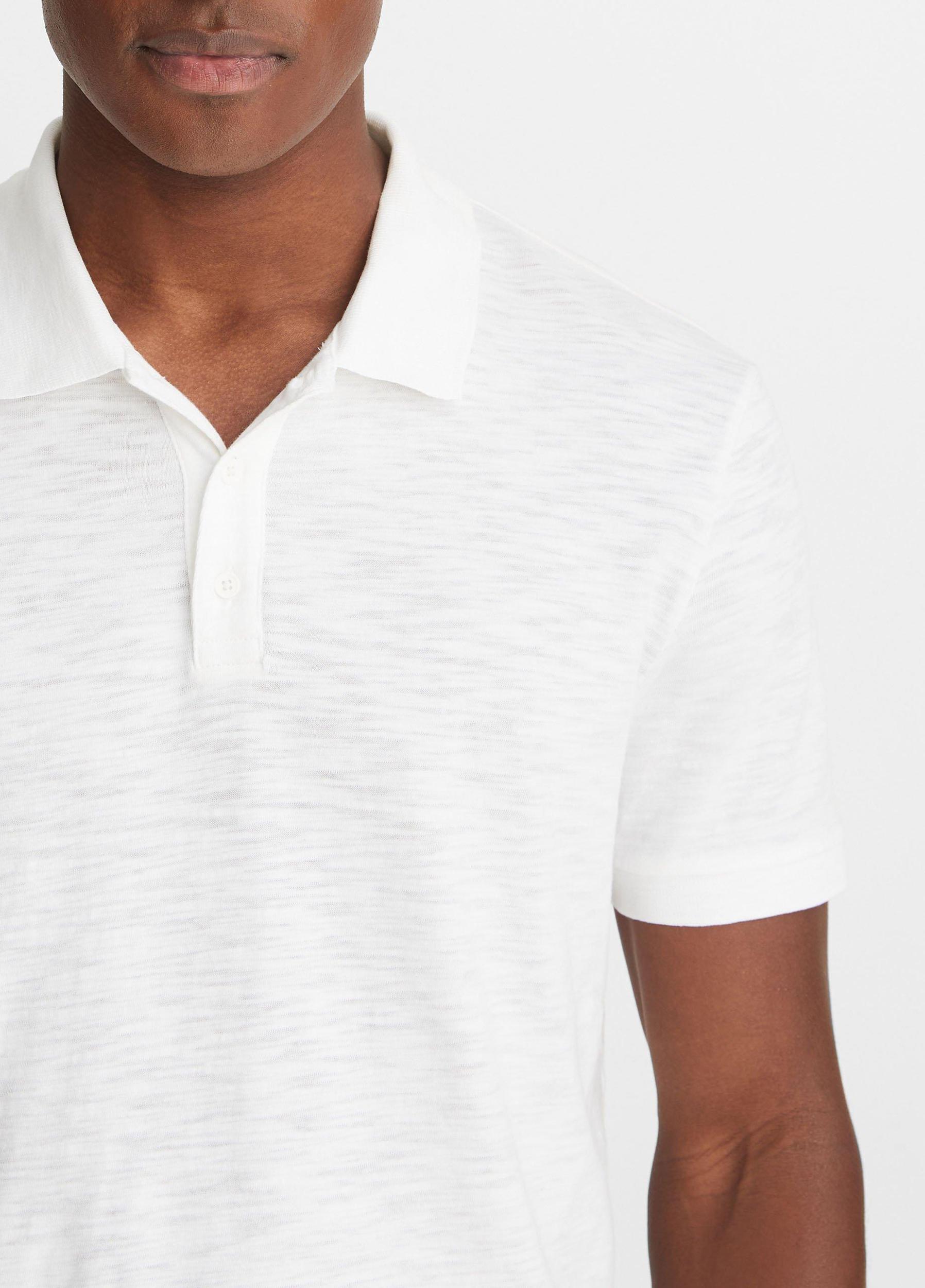 Mens Classic Slub Polo Shirt, Black, Size L Vince Product Image