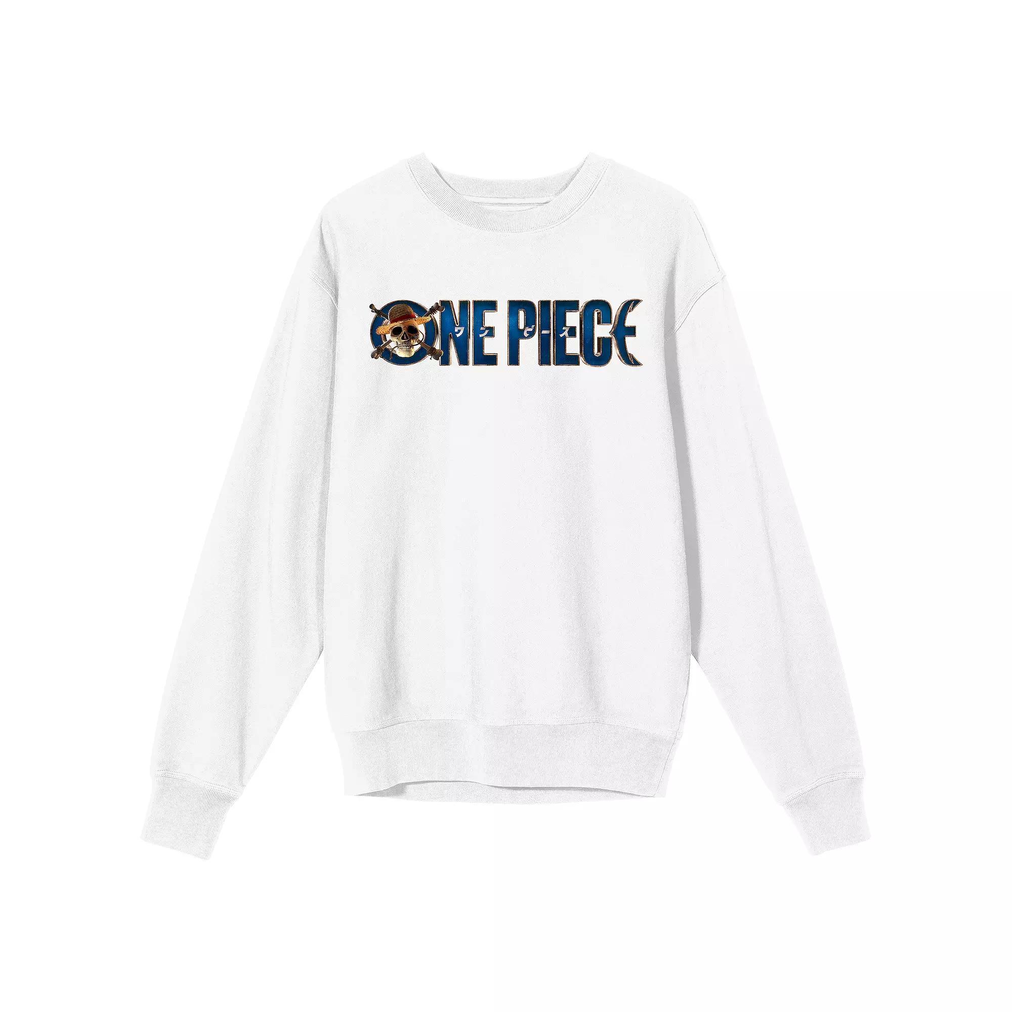 Men's One Piece (Live Action) Long Sleeve Tee, Size: XL, White Product Image