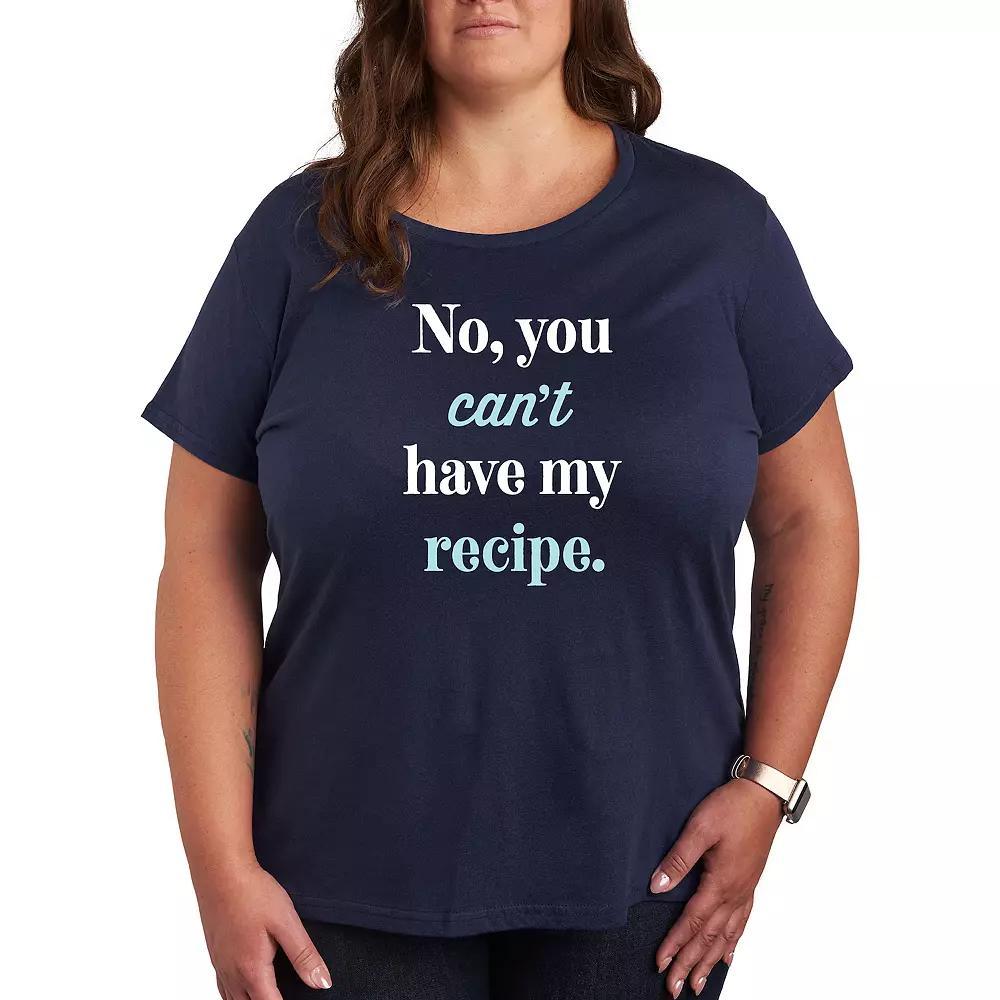 Plus No Cant Have Recipe Graphic Tee, Womens Grey Wine Product Image