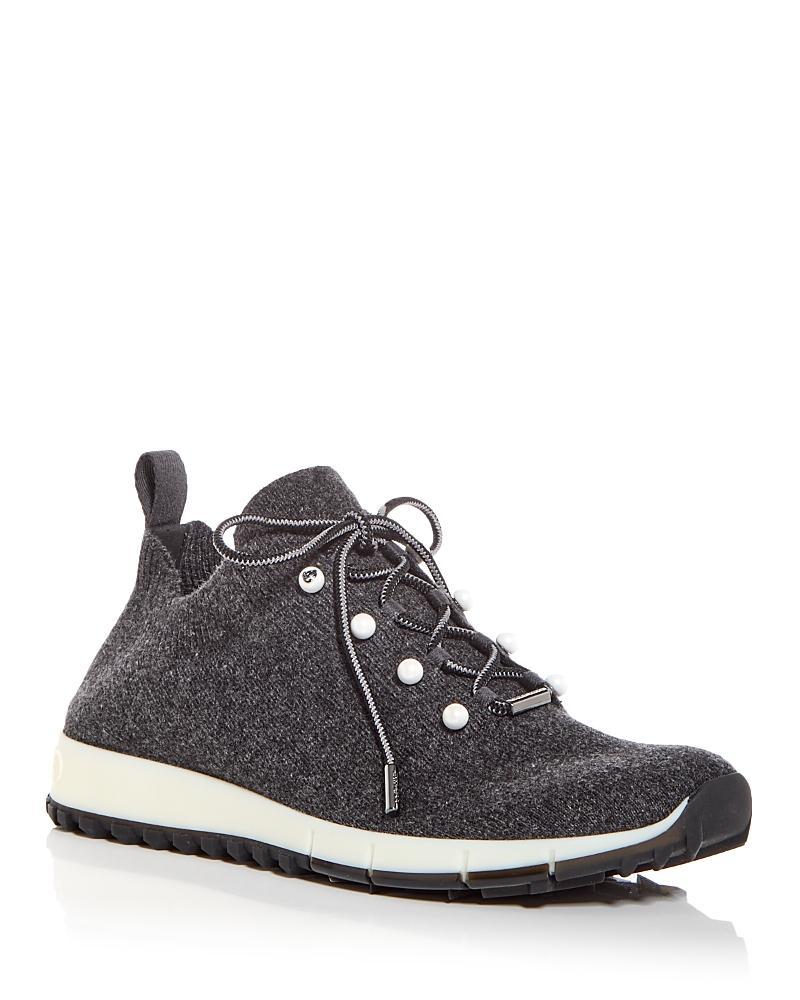 Jimmy Choo Womens Veles Embellished Knit Low Top Sneakers Product Image