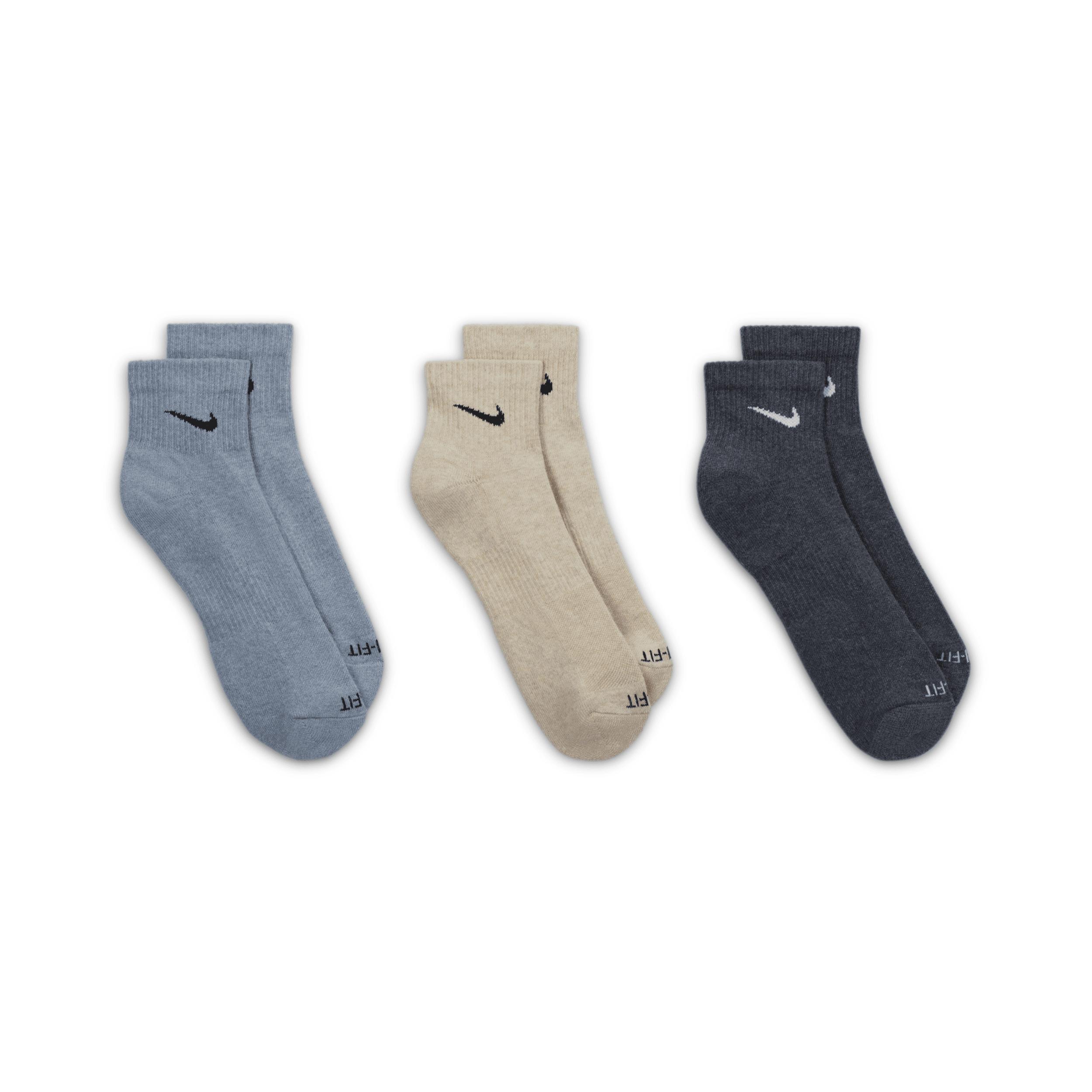 Men's Nike 3-pack Everyday Plus Cushion Ankle Training Socks, Size: 8-12, Red White Blue Product Image