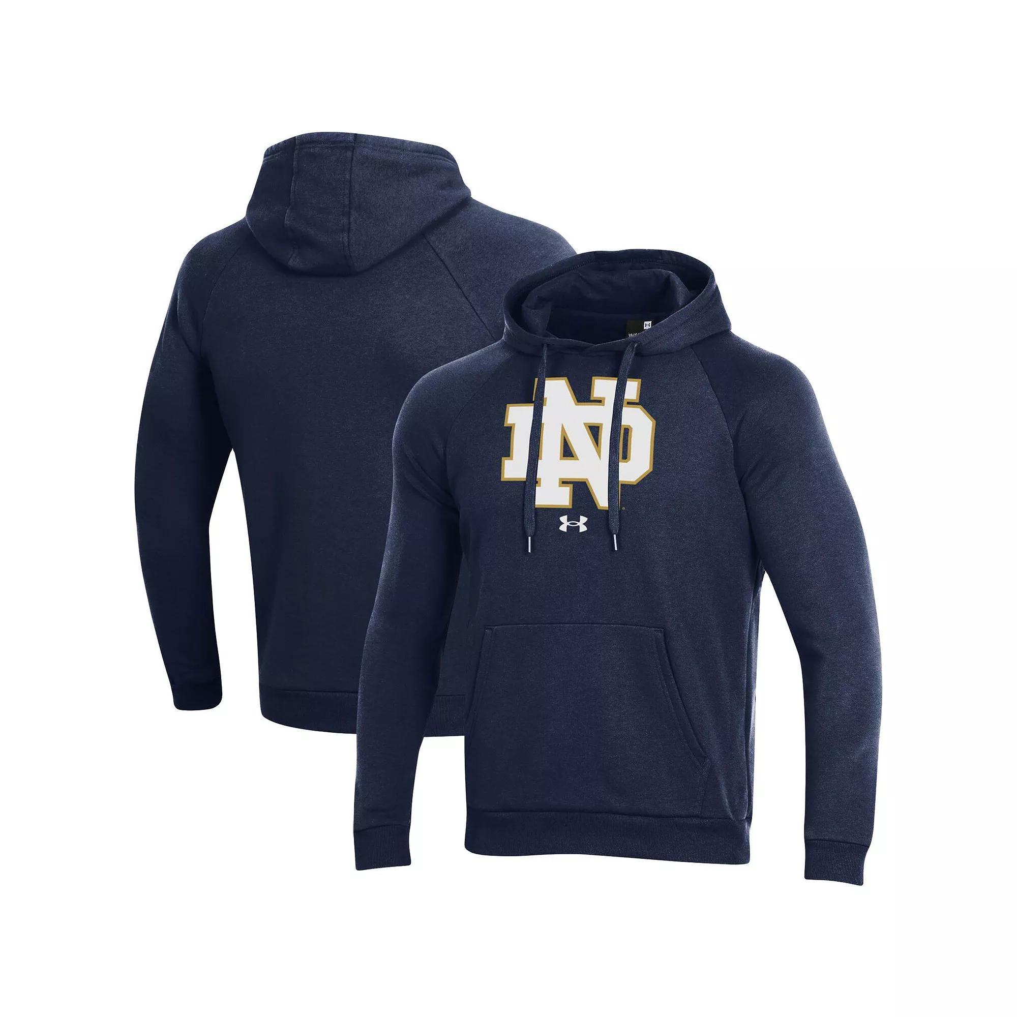 Mens Under Armour Notre Dame Fighting Irish Primary School Logo All Day Raglan Pullover Hoodie Blue Product Image
