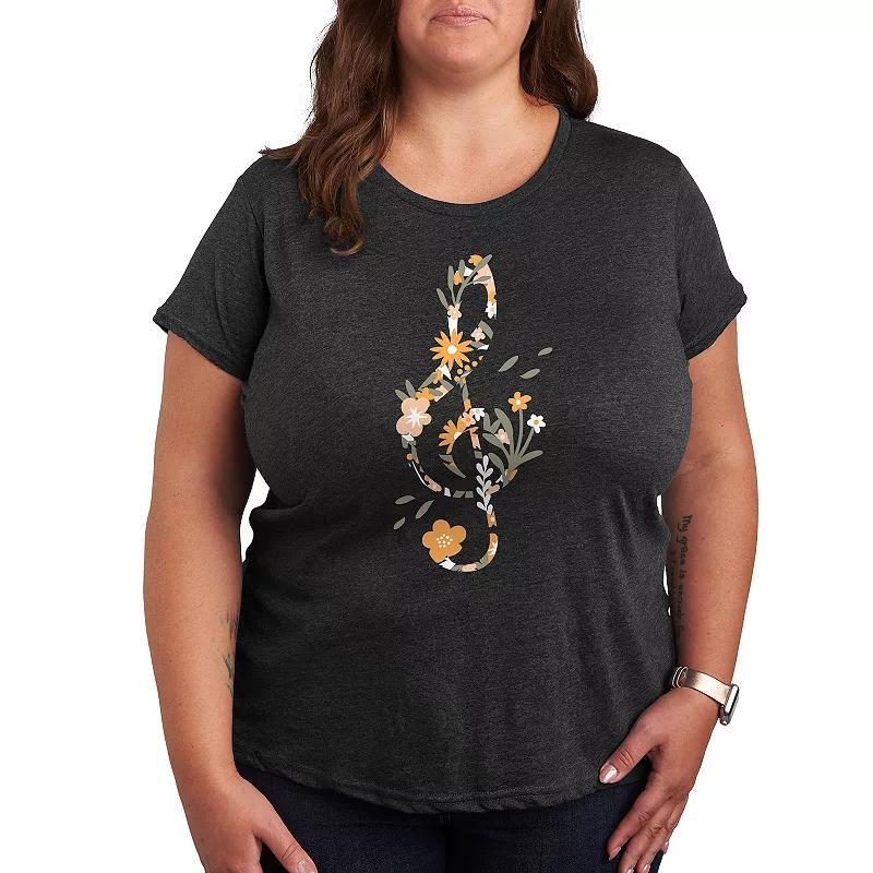 Disneys Beauty and the Beast Plus Roses Graphic Tee, Womens Heather Grey Product Image