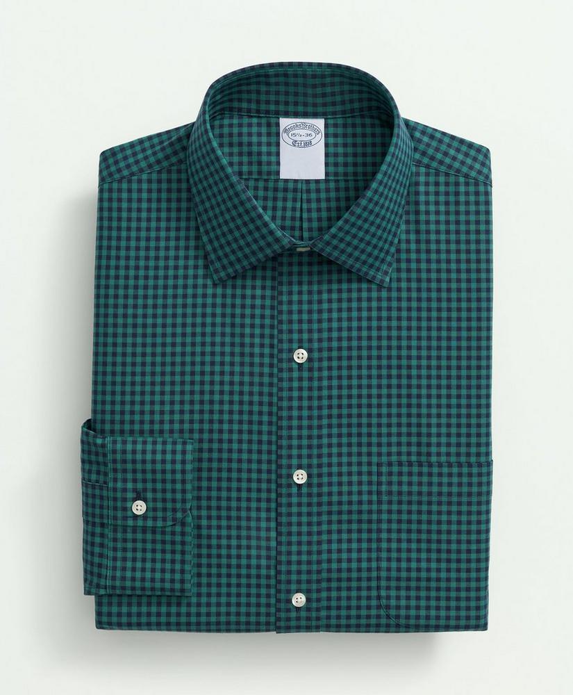 Stretch Supima® Cotton Non-Iron Pinpoint Oxford Ainsley Collar, Gingham Dress Shirt Product Image