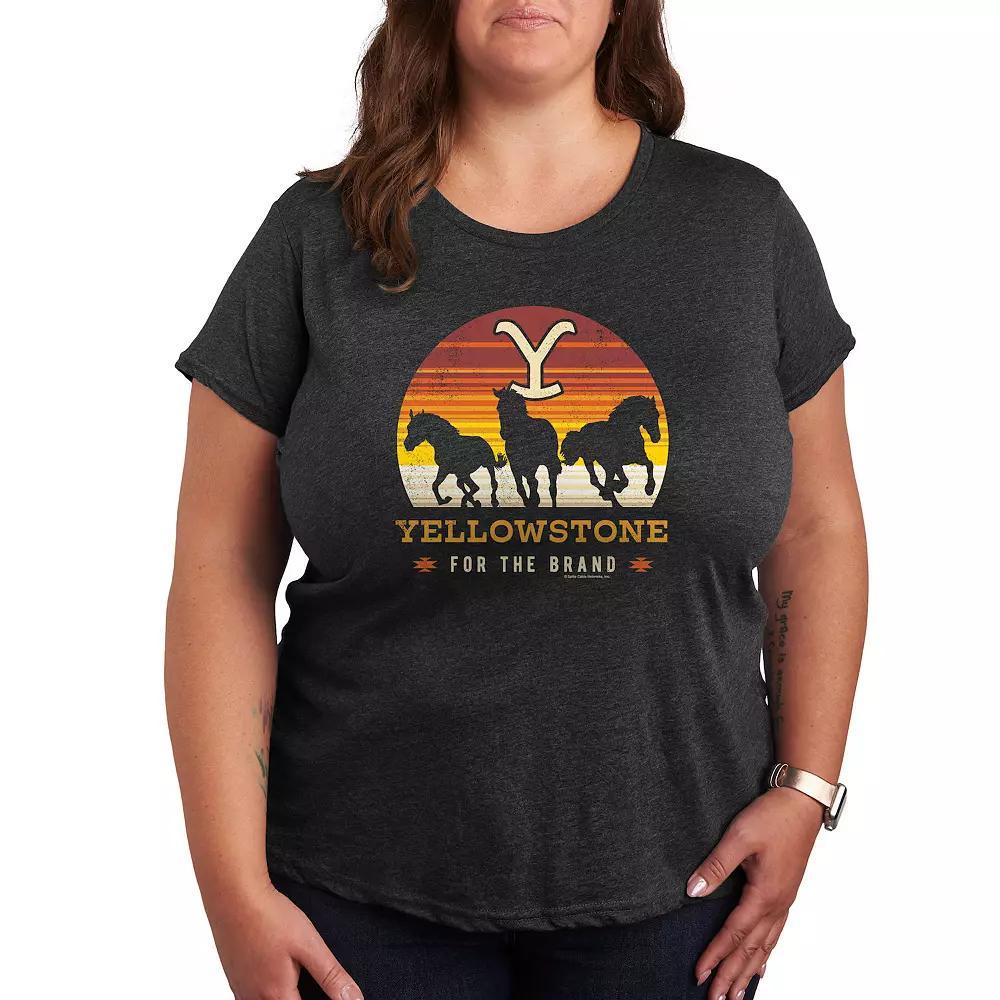 Plus Size Give Thanks Yall Distressed Grapic Tee, Womens Heather Grey Product Image