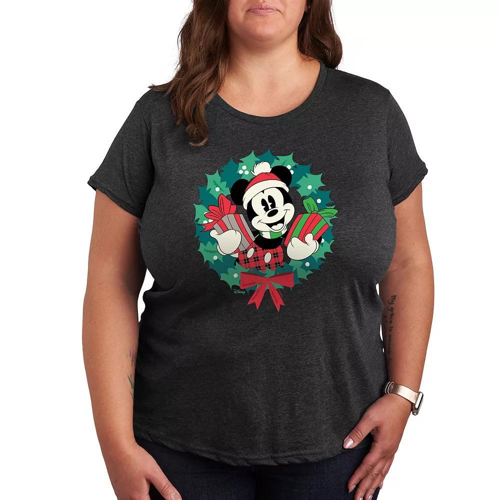 Plus Sketchy Hearts Graphic Tee, Womens Heather Grey Product Image