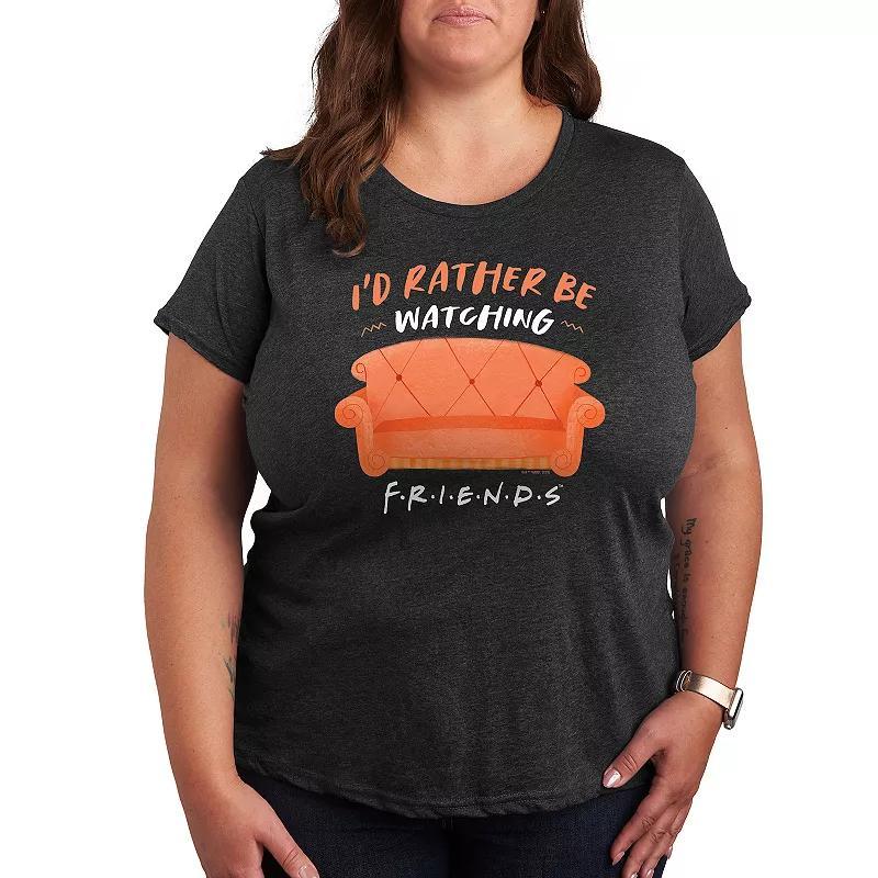 Plus Size Friends Id Rather Be Watching Graphic Tee, Womens Product Image