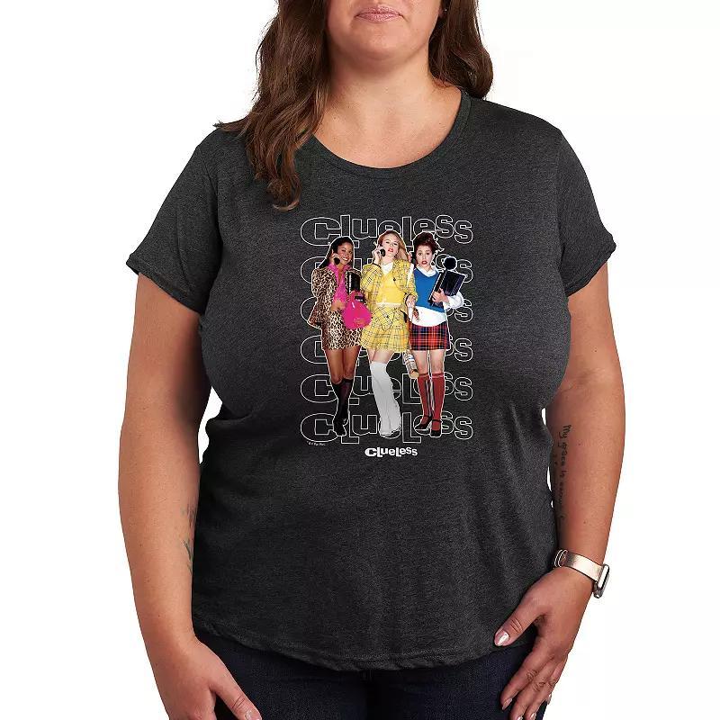Plus Cowboy Boots And Music Graphic Tee, Womens Heather Grey Product Image