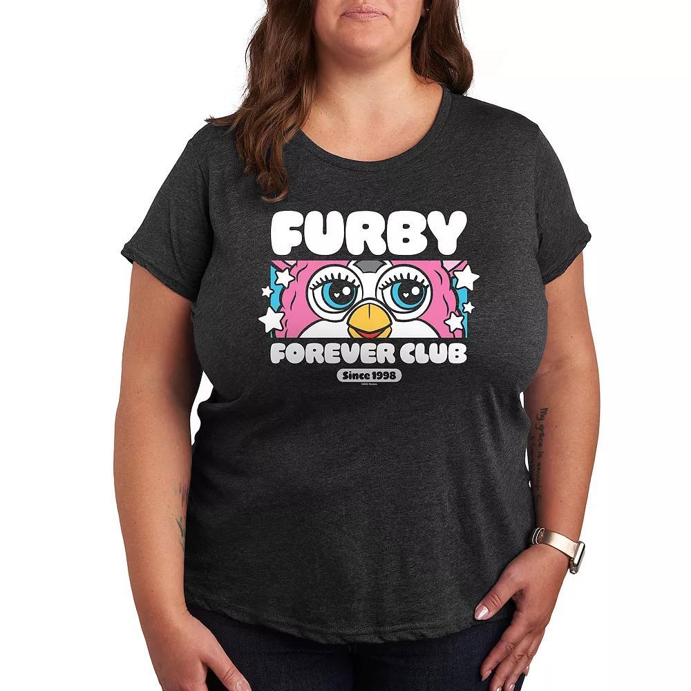 Plus Furby Forever Club Graphic Tee, Womens Heather Grey Product Image