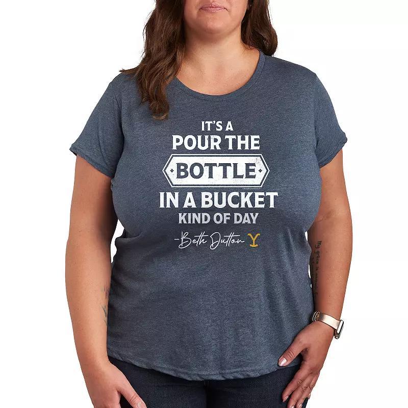 Disneys Peter Pan Plus Pixie Dust Graphic Tee, Womens Grey Blue Product Image